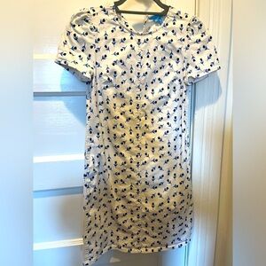 Draper James White denim dress with blue flowers